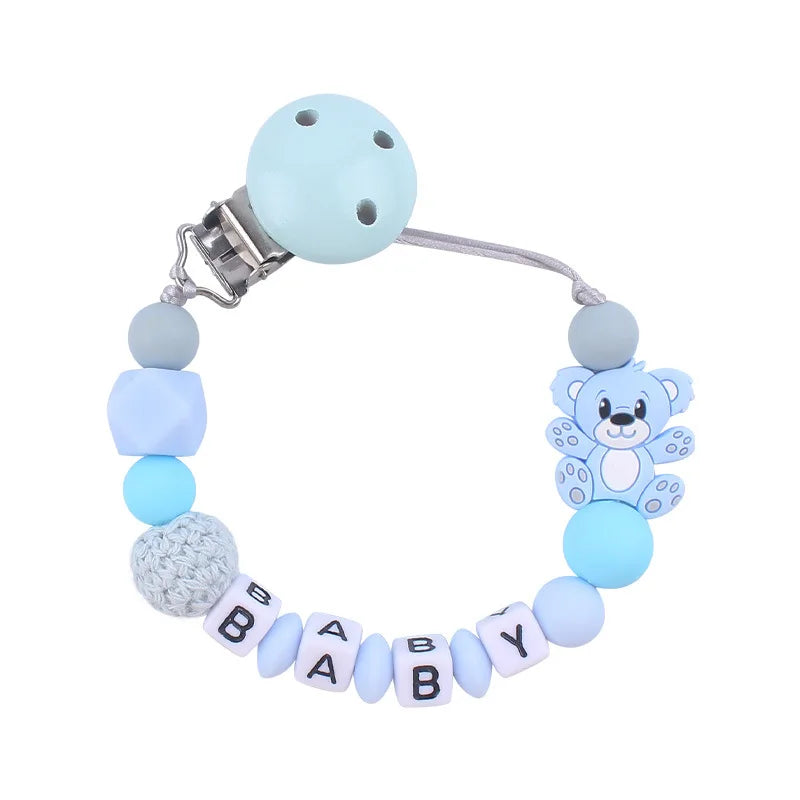Attache tetine personnalisable - Attache sucette - Petit ours