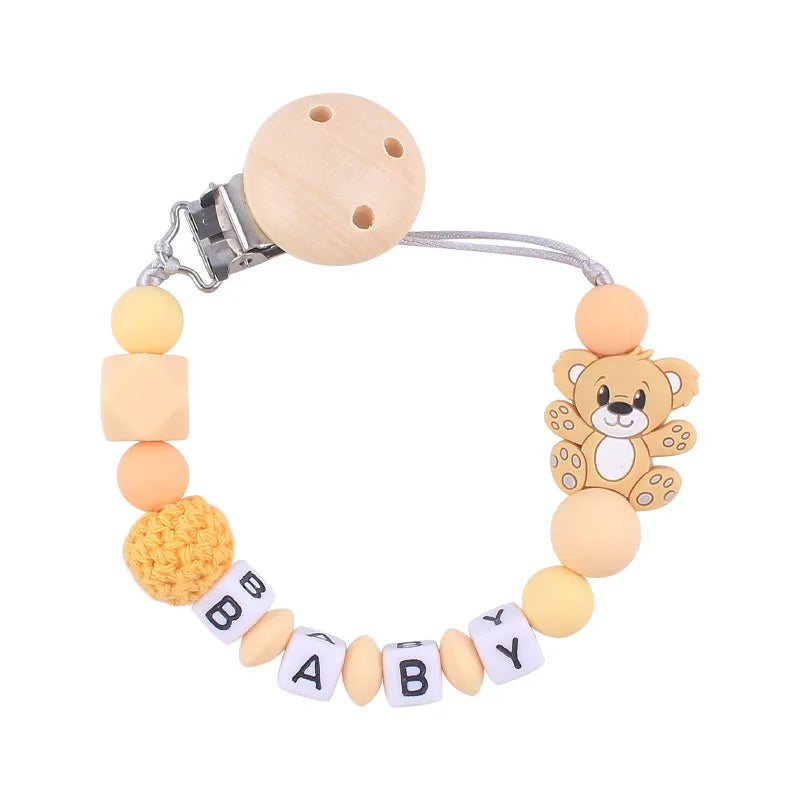 Attache tetine personnalisable - Attache sucette - Petit ours