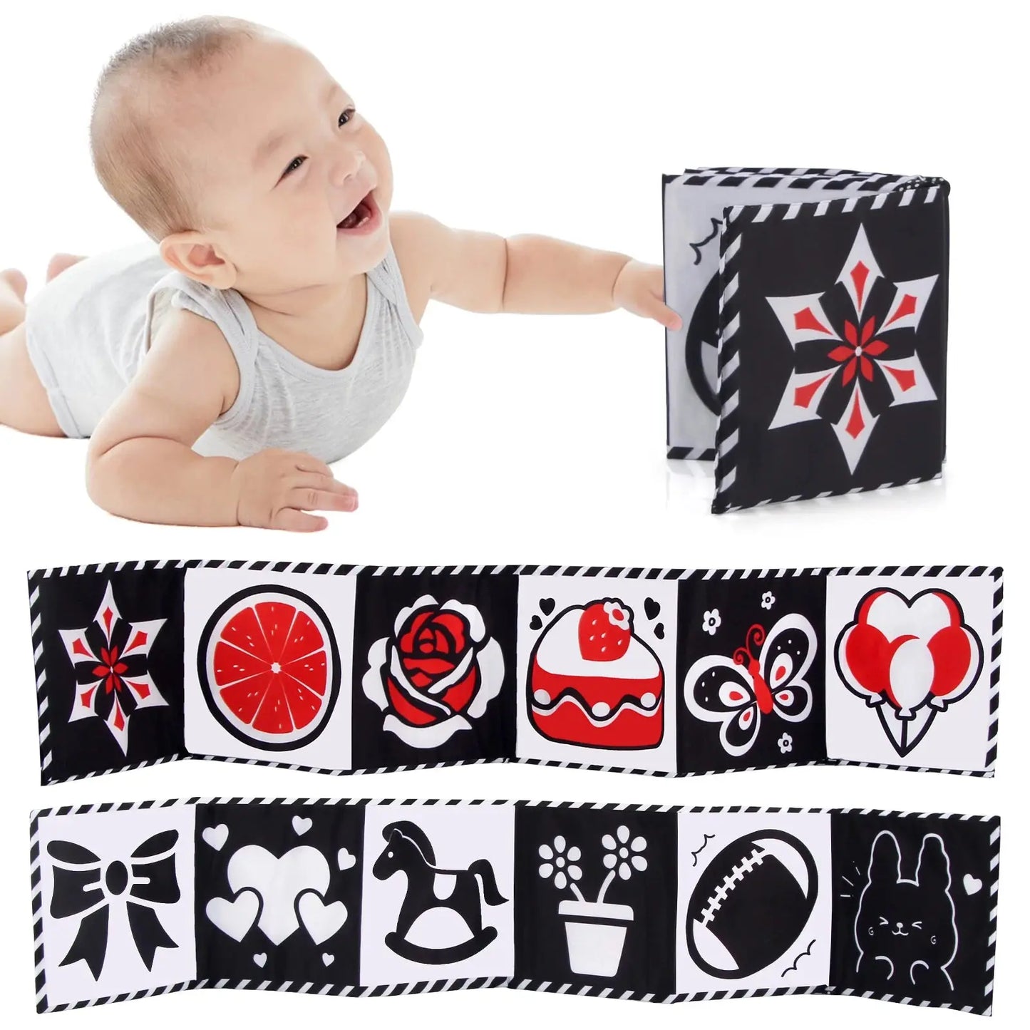 Jouet bebe - Jouet pour bébé - Livre tissu Montessori Mon Shopping Bébé