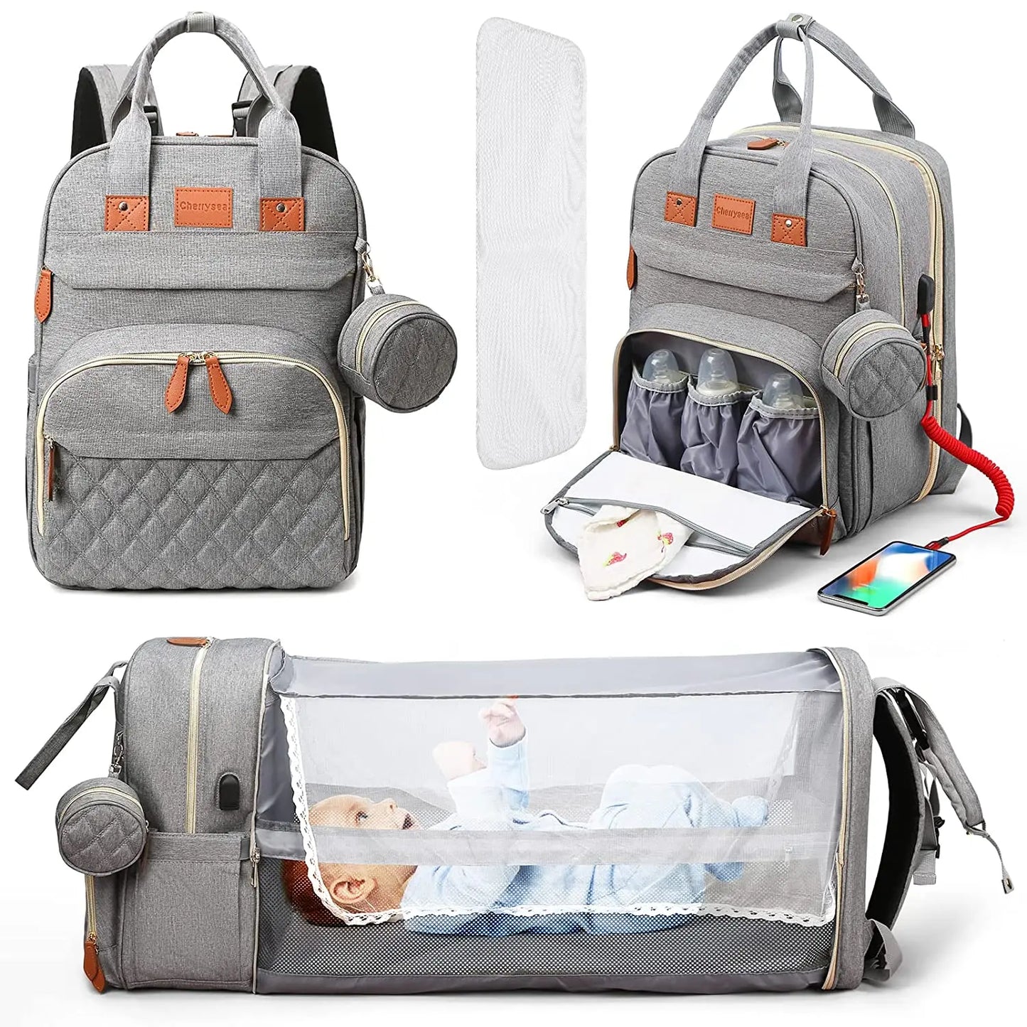 Sac à langer - Sac à langer bébé - Sac à dos à langer 2en1
