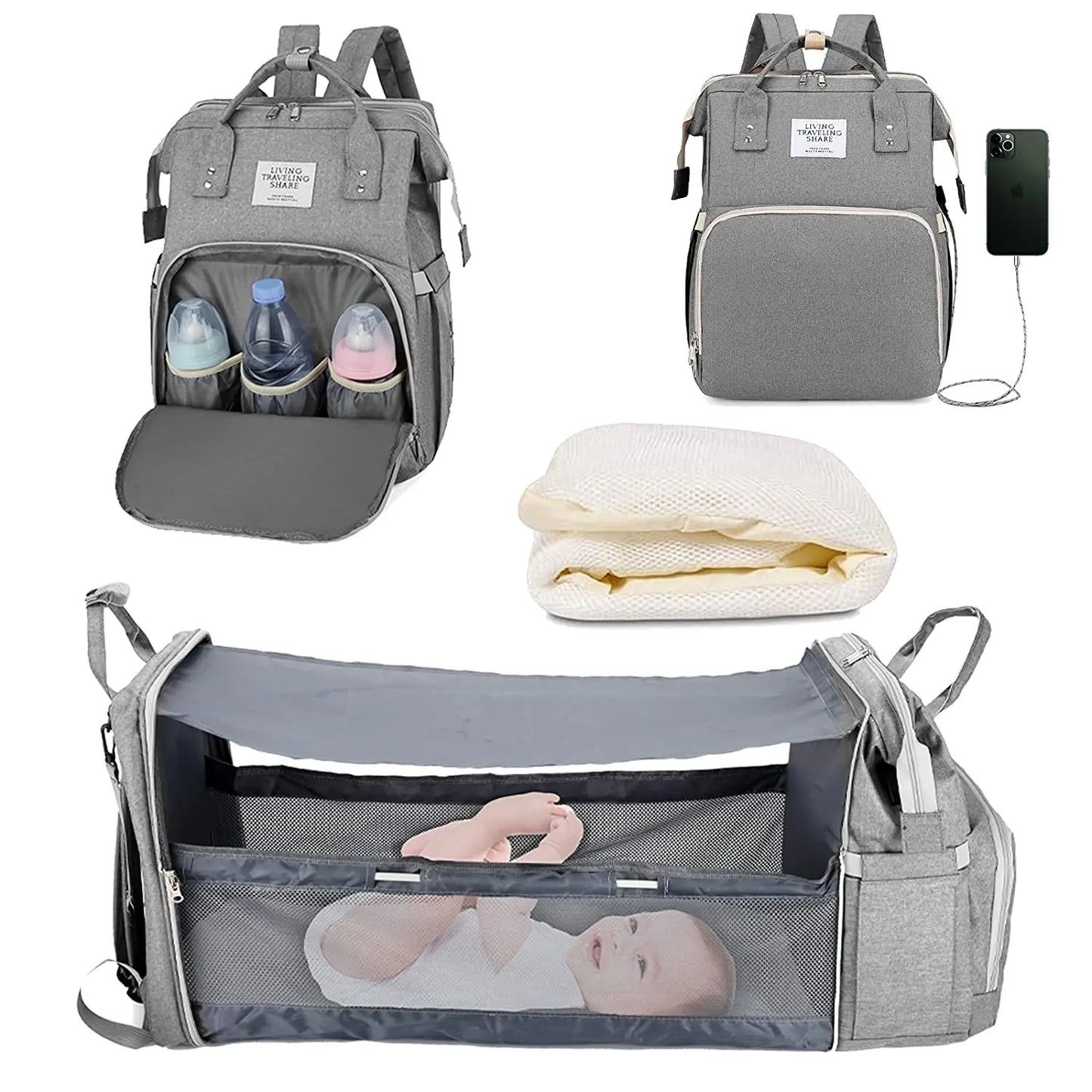 Sac à langer - Sac à langer bébé - Sac à dos à langer 2en1