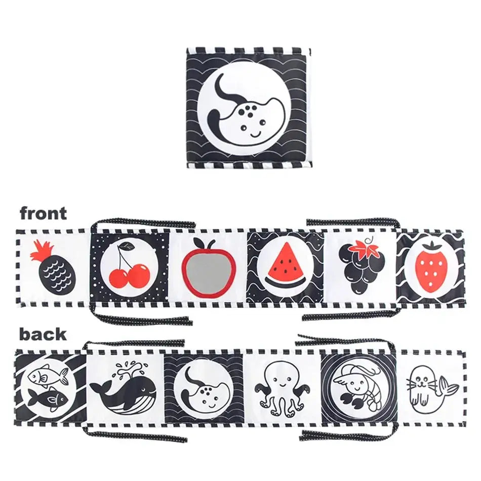 Jouet bebe - Jouet pour bébé - Livre tissu Montessori Mon Shopping Bébé