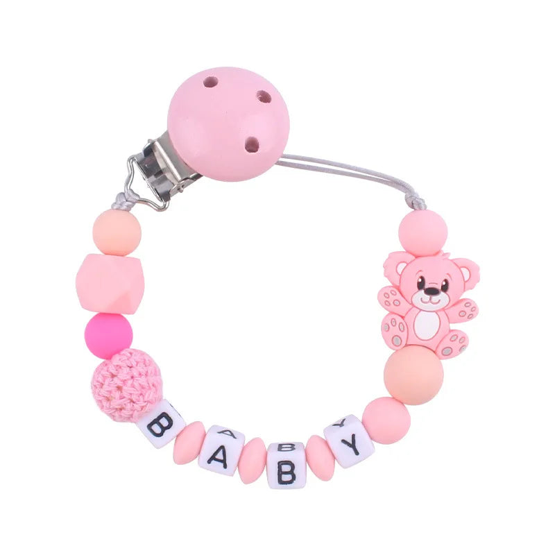 Attache tetine personnalisable - Attache sucette - Petit ours
