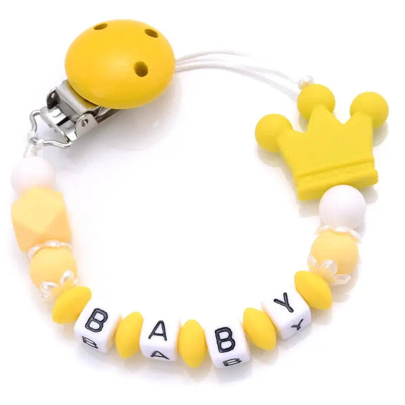 Attache tetine personnalisable - Attache tetine prenom - Couronne Mon Shopping Bébé