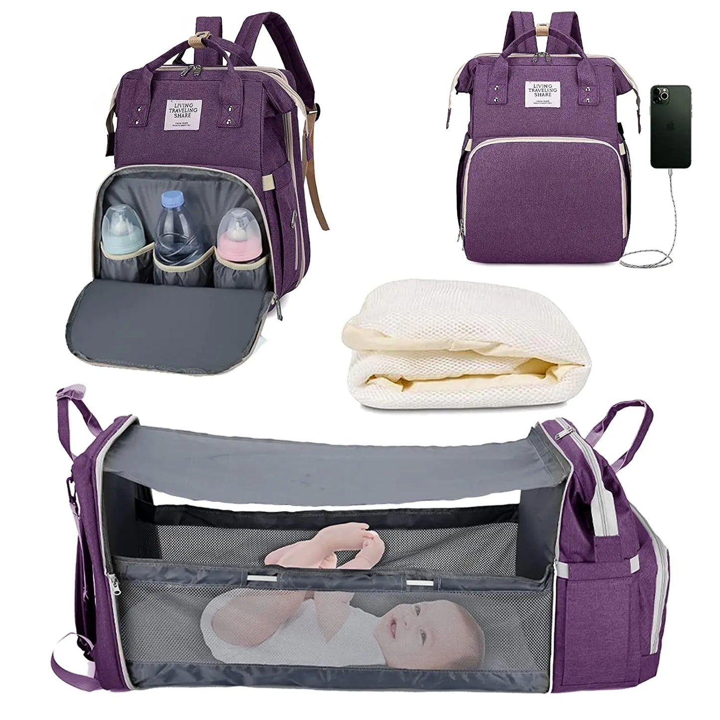 Sac à langer - Sac à langer bébé - Sac à dos à langer 2en1