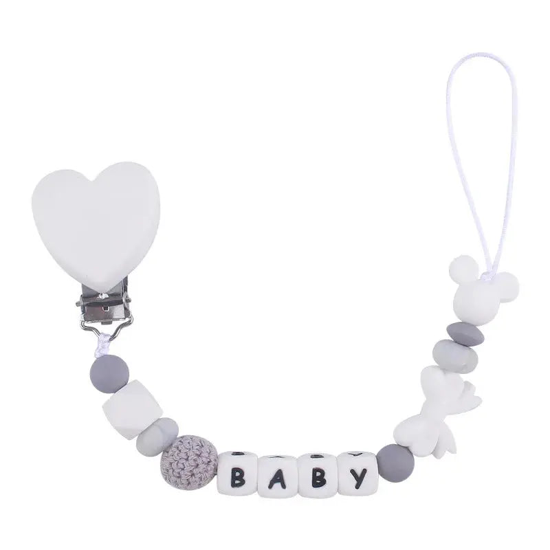 Attache tetine personnalisable - Bracelet - Cœur Mon Shopping Bébé