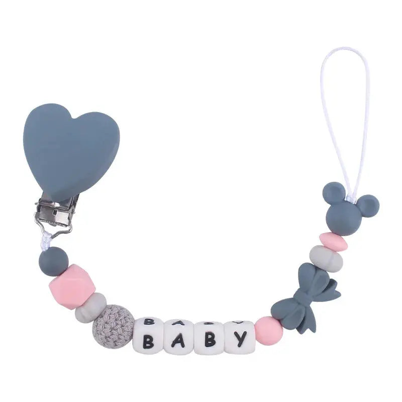 Attache tetine personnalisable - Bracelet - Cœur Mon Shopping Bébé