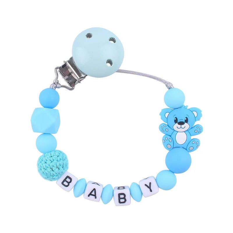Attache tetine personnalisable - Attache sucette - Petit ours