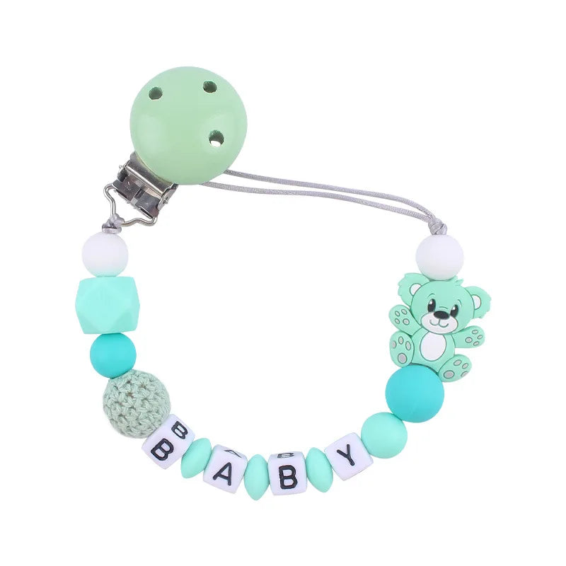 Attache tetine personnalisable - Attache sucette - Petit ours