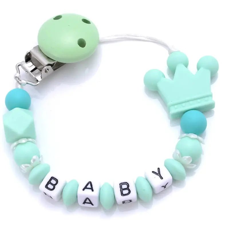 Attache tetine personnalisable - Attache tetine prenom - Couronne - Mon Shopping Bébé