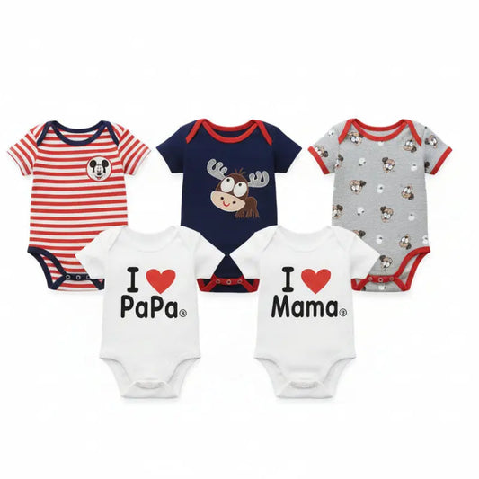 Body bébé coton bio - Kiddiezoom - 5 pièces/ensemble