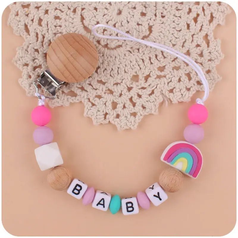 Attache tetine - Attache sucette - Arc en ciel - Mon Shopping Bébé
