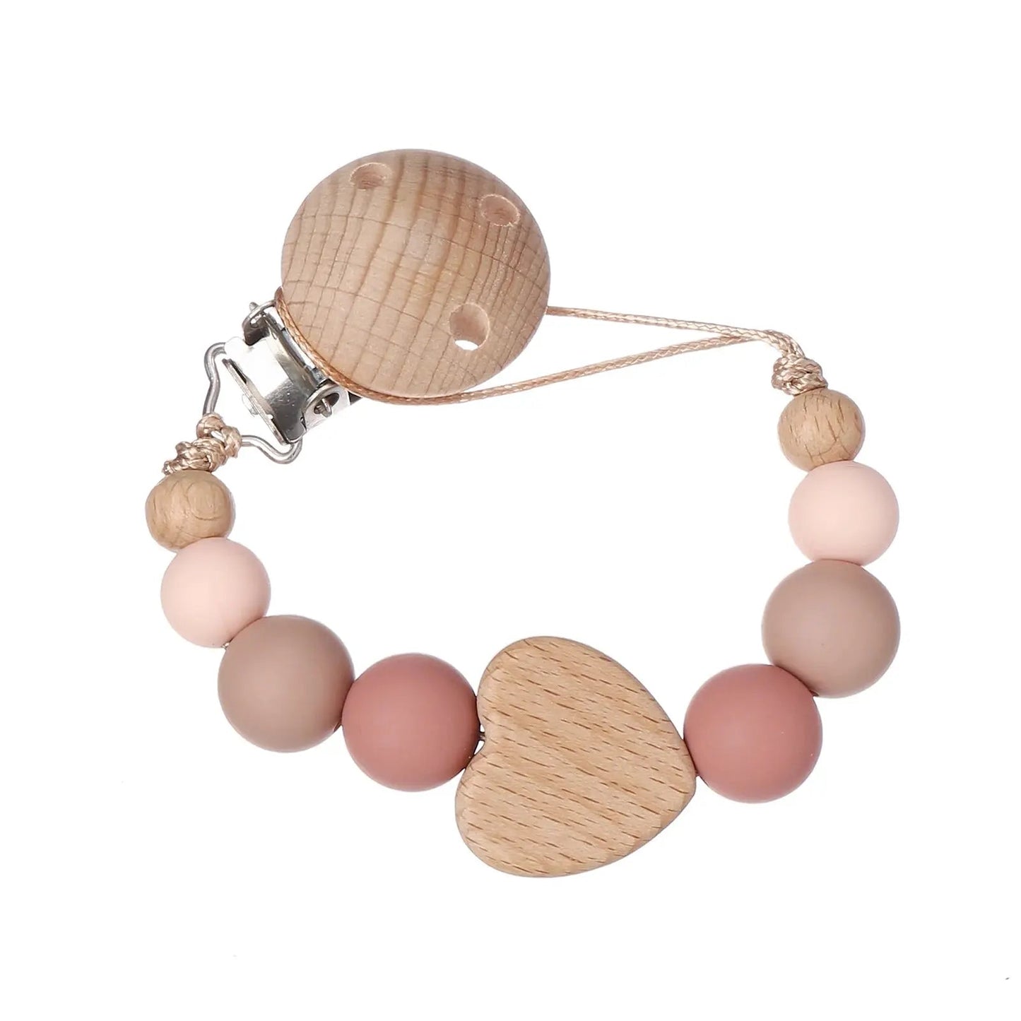 Attache tetine - Attache sucette - Cœur - Mon Shopping Bébé
