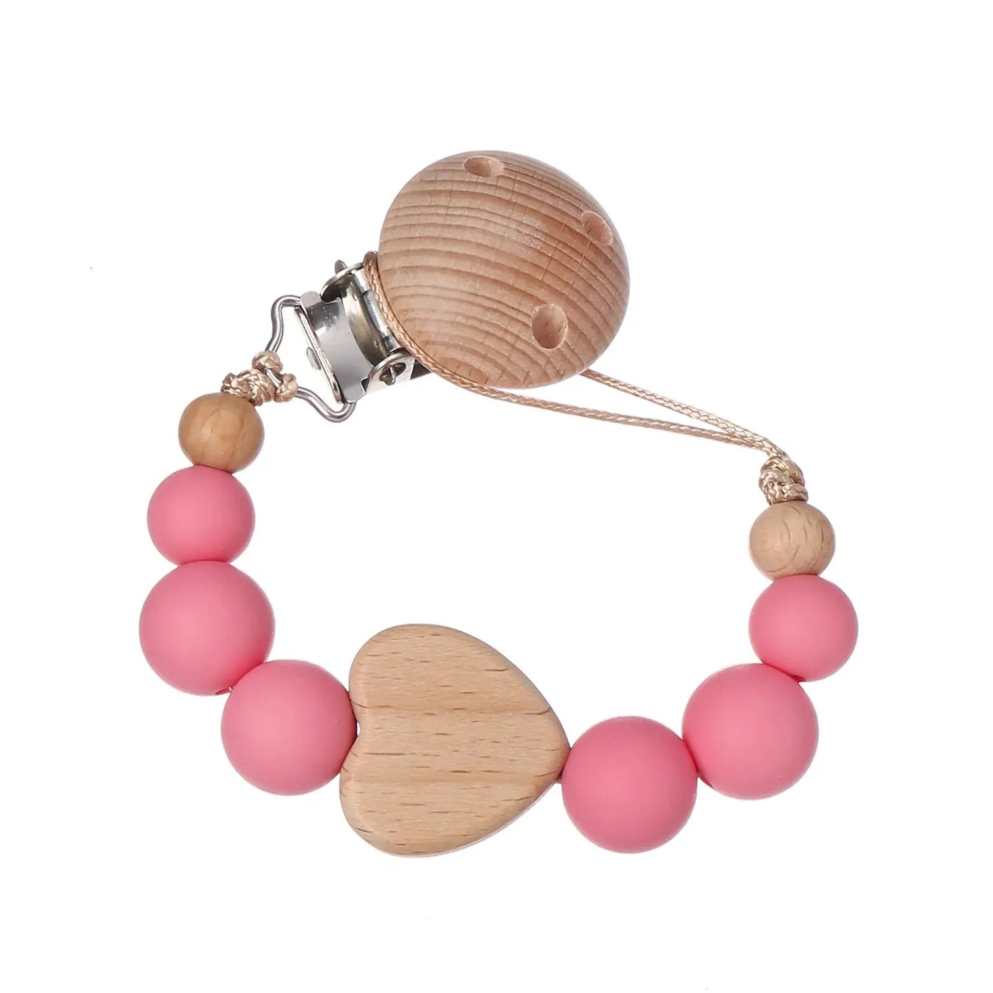 Attache tetine - Attache sucette - Cœur - Mon Shopping Bébé