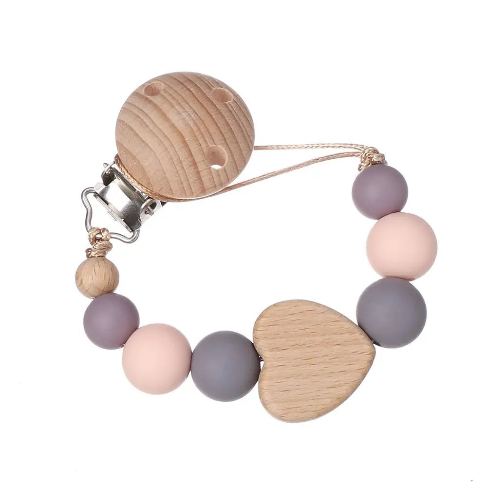 Attache tetine - Attache sucette - Cœur - Mon Shopping Bébé