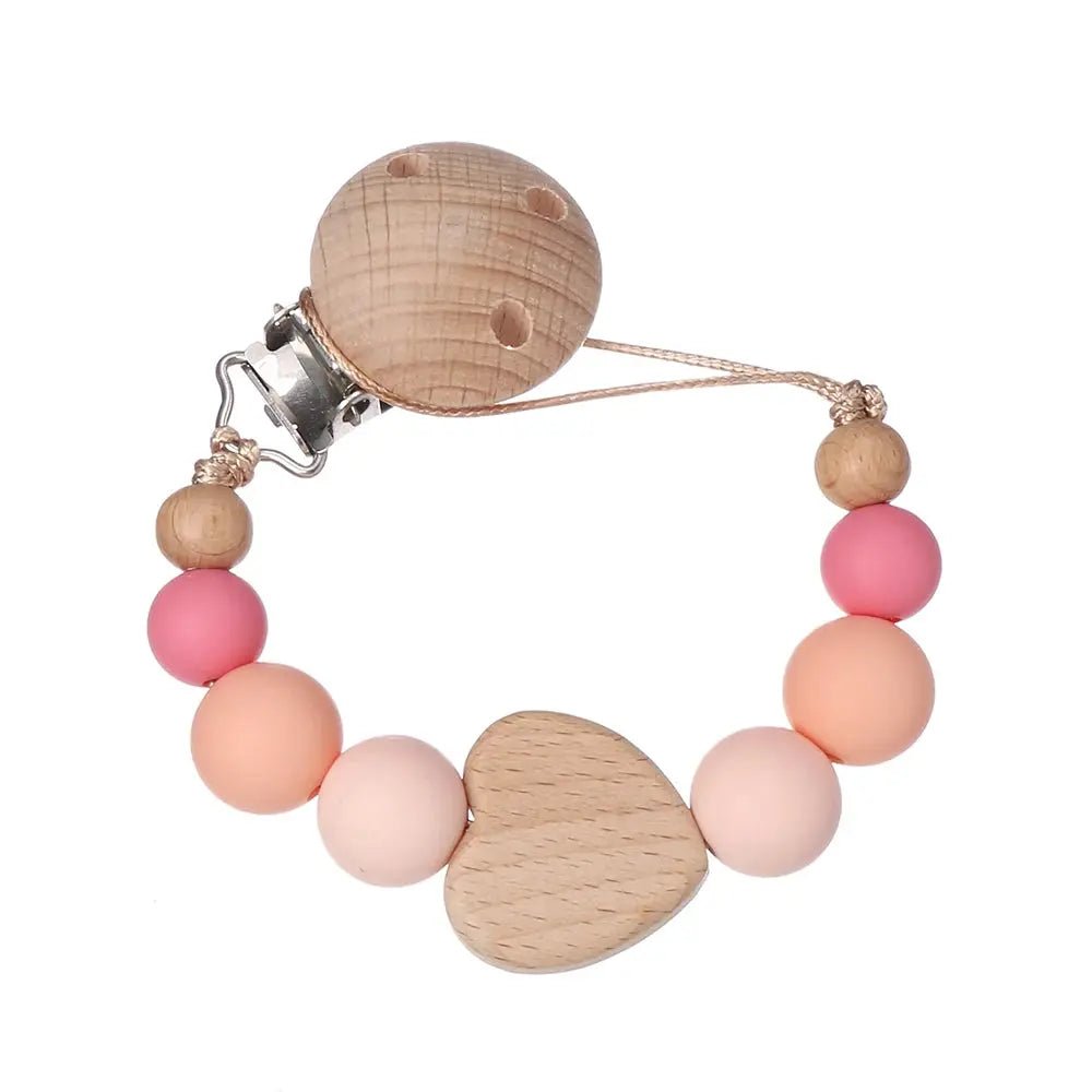 Attache tetine - Attache sucette - Cœur - Mon Shopping Bébé