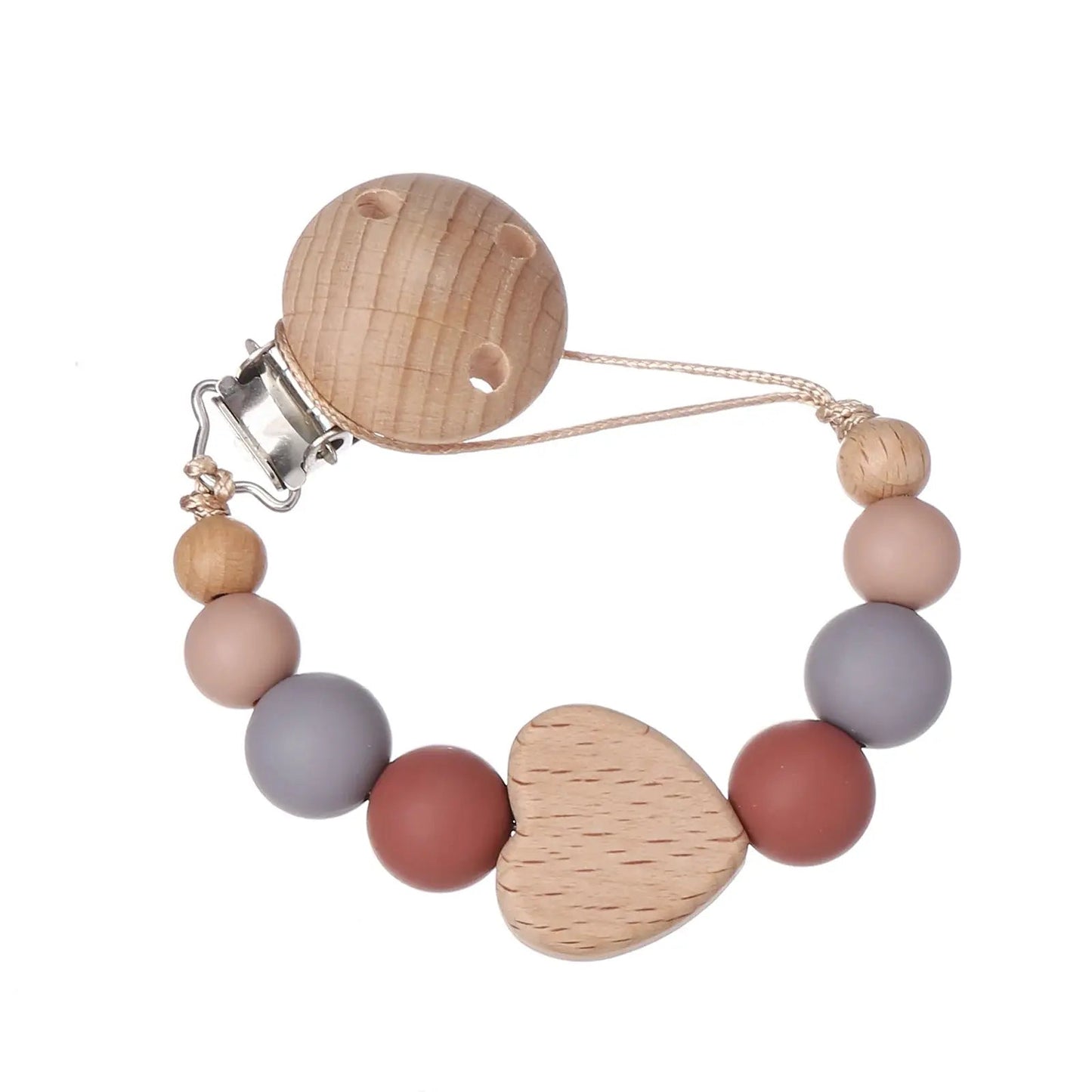 Attache tetine - Attache sucette - Cœur - Mon Shopping Bébé
