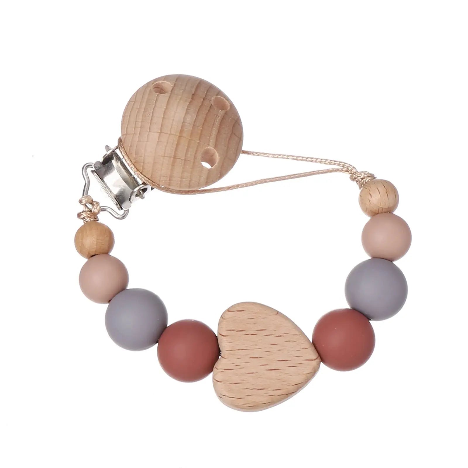Attache tetine - Attache sucette - Cœur - Mon Shopping Bébé