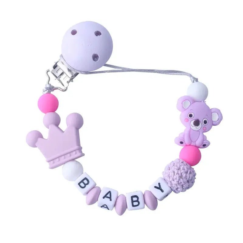 Attache tetine personnalisable - Attache sucette - Ours - Mon Shopping Bébé