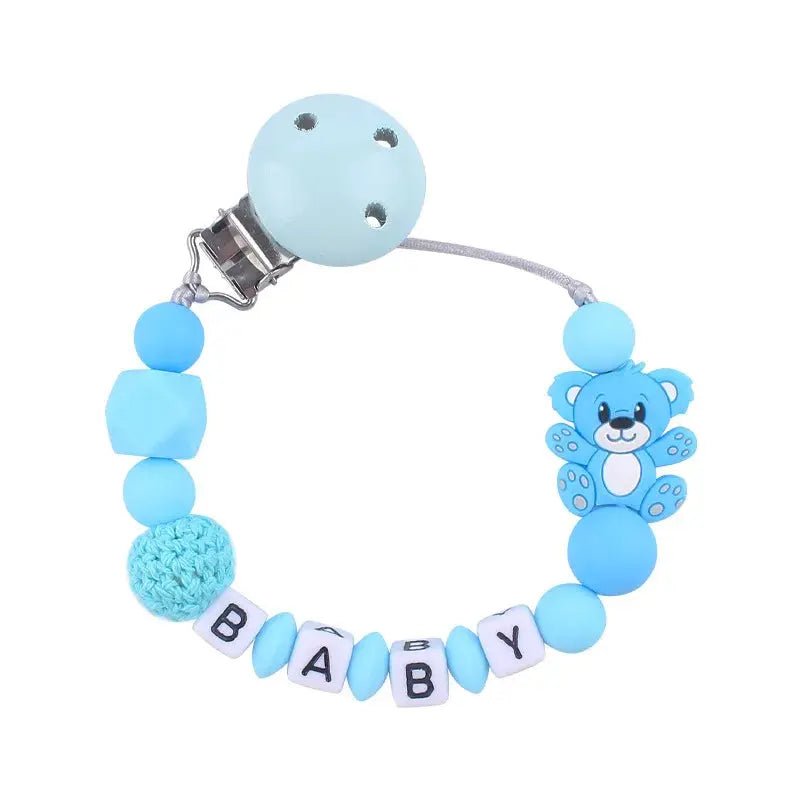 Attache tetine personnalisable - Attache sucette - Petit ours - Mon Shopping Bébé