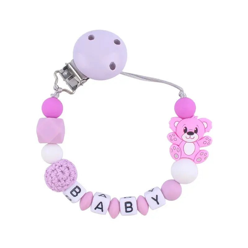 Attache tetine personnalisable - Attache sucette - Petit ours - Mon Shopping Bébé