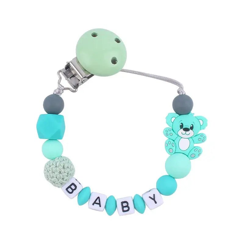 Attache tetine personnalisable - Attache sucette - Petit ours - Mon Shopping Bébé