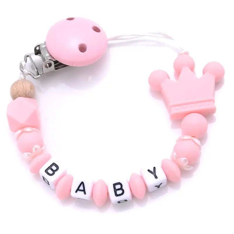 Attache tetine personnalisable - Attache tetine prenom - Couronne - Mon Shopping Bébé