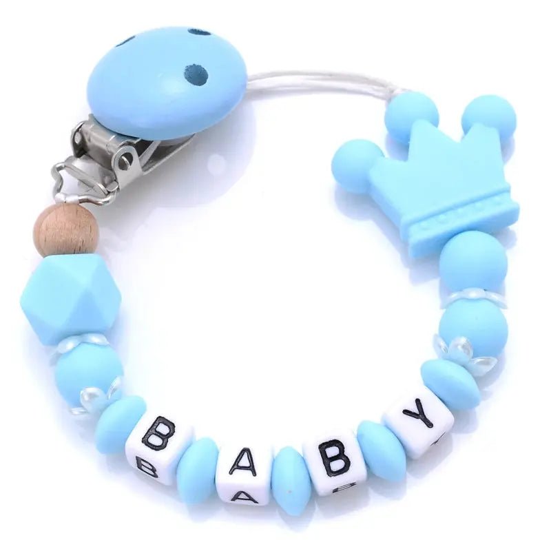 Attache tetine personnalisable - Attache tetine prenom - Couronne - Mon Shopping Bébé
