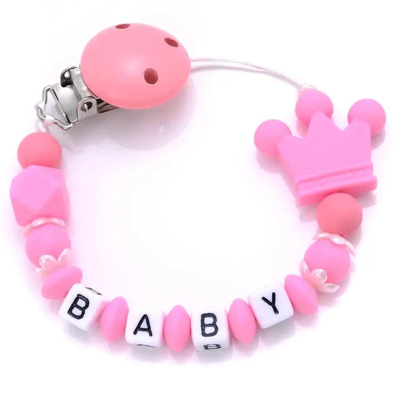 Attache tetine personnalisable - Attache tetine prenom - Couronne - Mon Shopping Bébé
