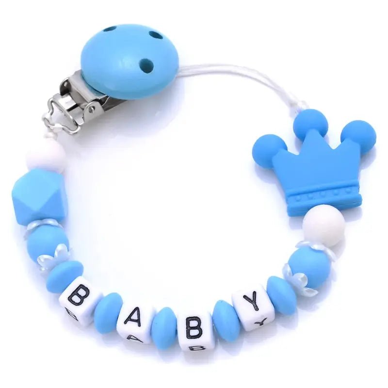 Attache tetine personnalisable - Attache tetine prenom - Couronne - Mon Shopping Bébé