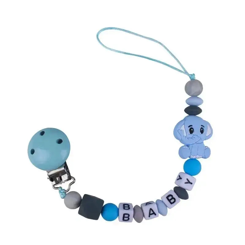 Attache tetine personnalisable - Attache tetine prenom - Eléphant - Mon Shopping Bébé