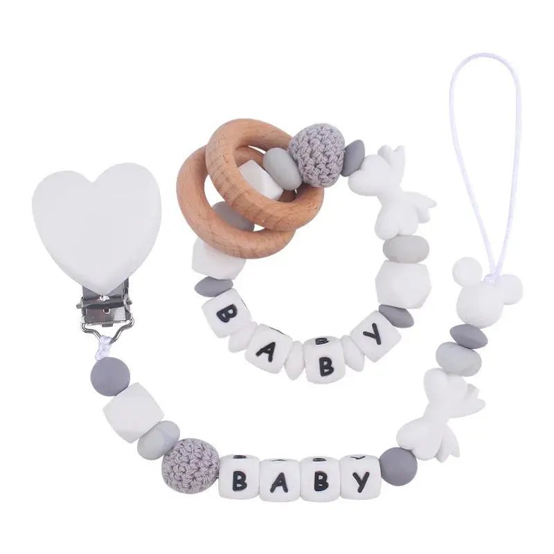 Attache tetine personnalisable - Bracelet - Cœur - Mon Shopping Bébé
