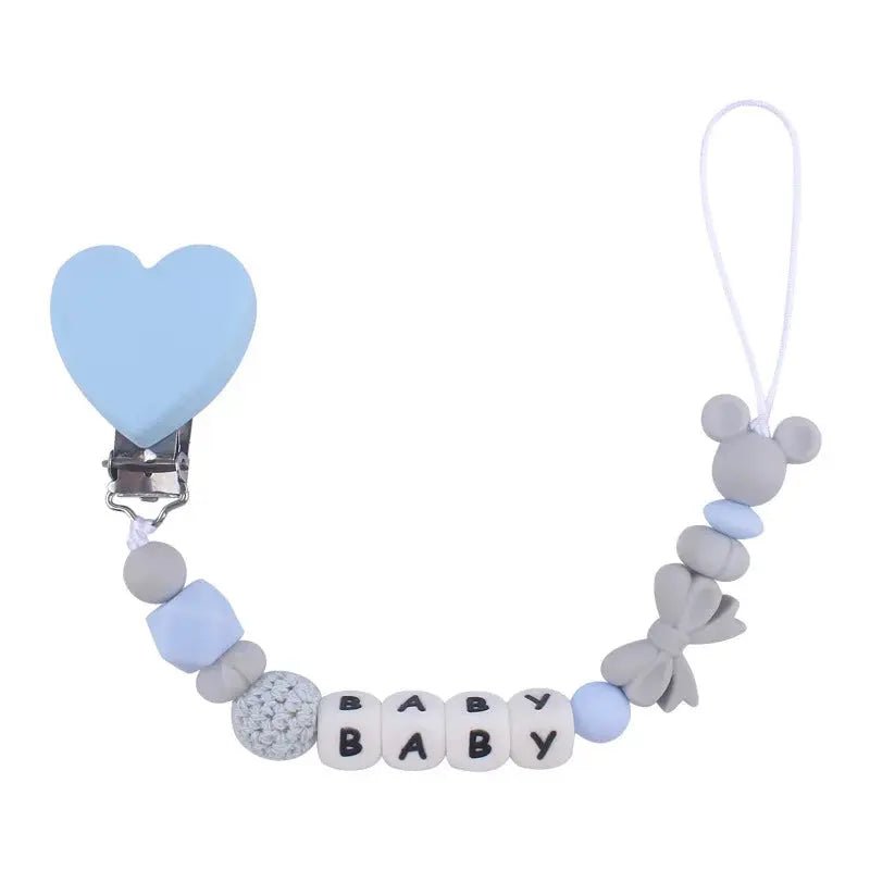 Attache tetine personnalisable - Bracelet - Cœur - Mon Shopping Bébé