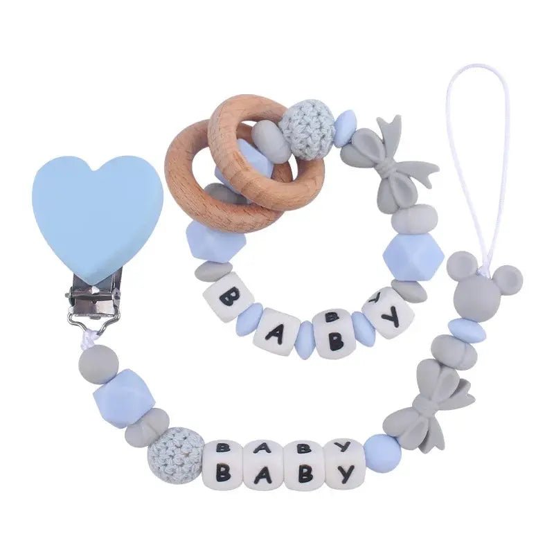 Attache tetine personnalisable - Bracelet - Cœur - Mon Shopping Bébé