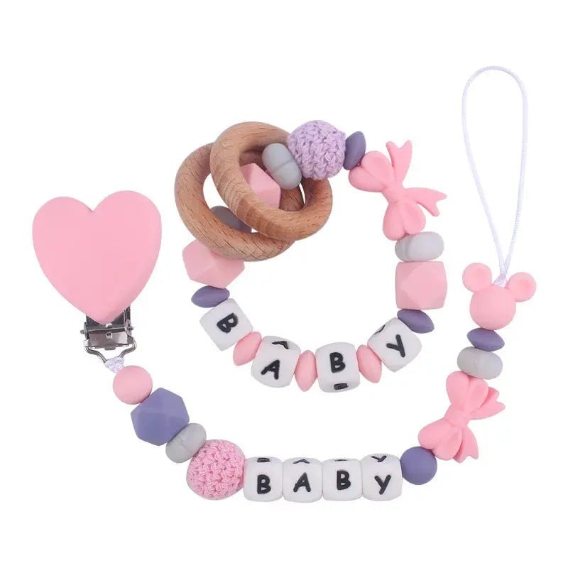 Attache tetine personnalisable - Bracelet - Cœur - Mon Shopping Bébé
