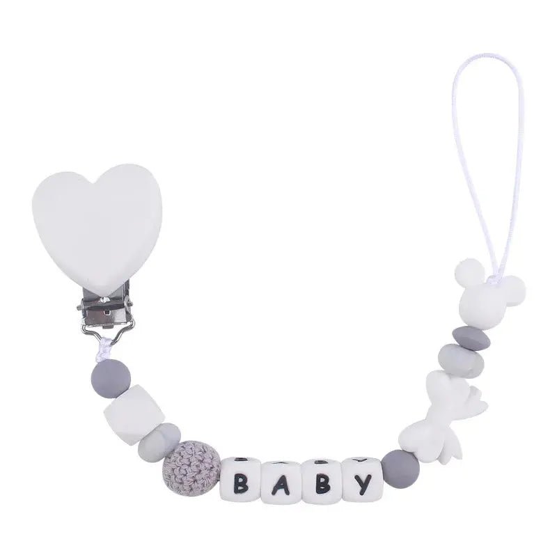 Attache tetine personnalisable - Bracelet - Cœur - Mon Shopping Bébé