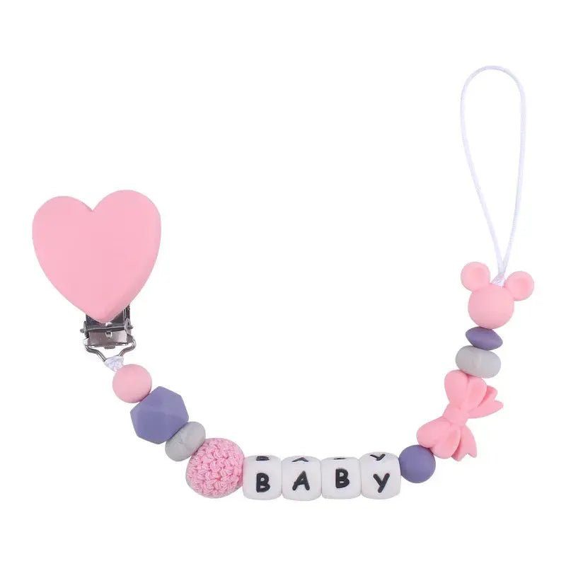 Attache tetine personnalisable - Bracelet - Cœur - Mon Shopping Bébé
