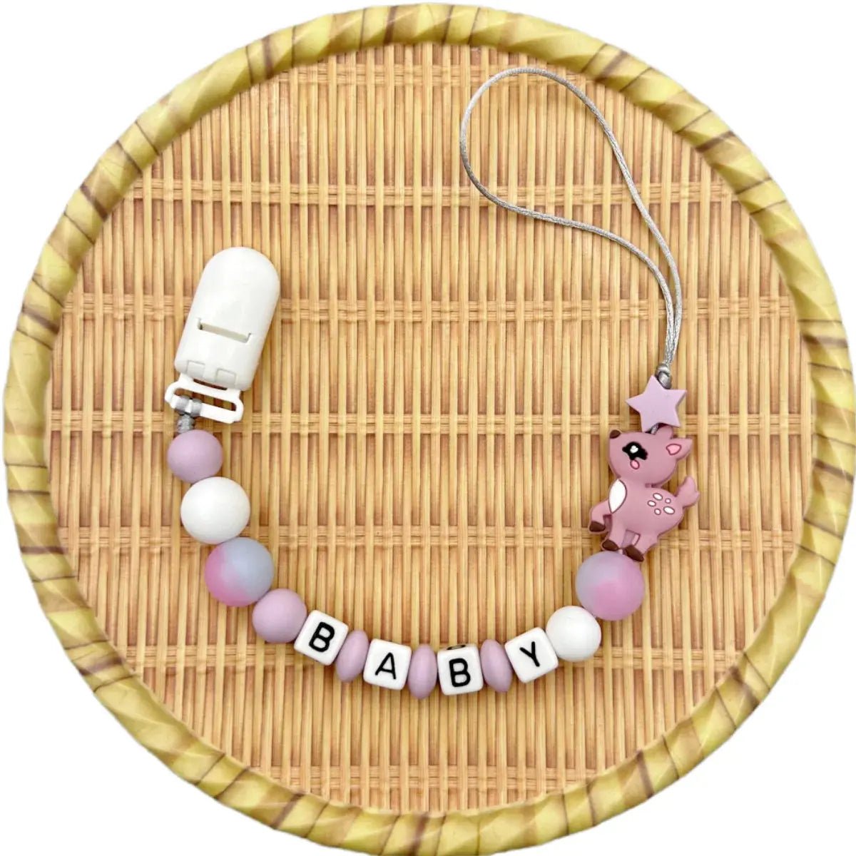 Attache tetine personnalisable - Réfléchissant - Design Cerf - Mon Shopping Bébé
