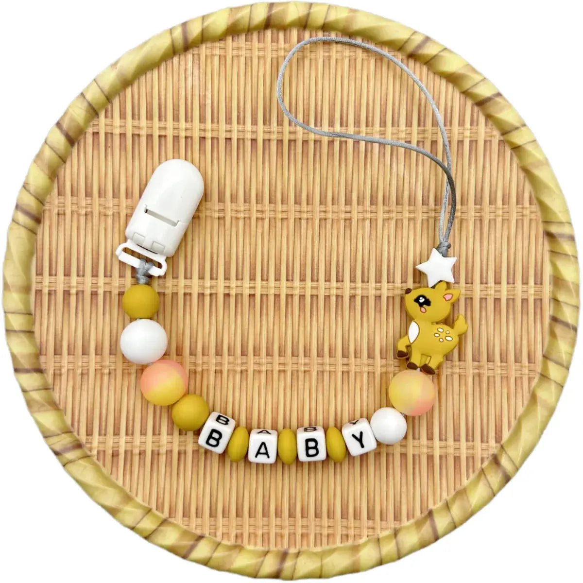 Attache tetine personnalisable - Réfléchissant - Design Cerf - Mon Shopping Bébé