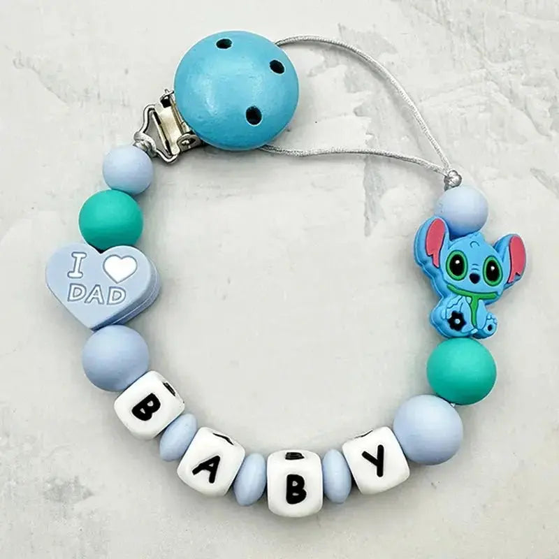 Attache tetine personnalisable - Stitch - Hero dessin annimé - Mon Shopping Bébé