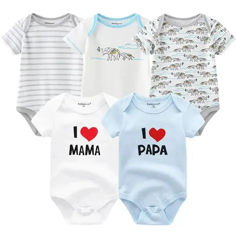 Body bébé coton bio - Kiddiezoom - 5 pièces/ensemble - Mon Shopping Bébé