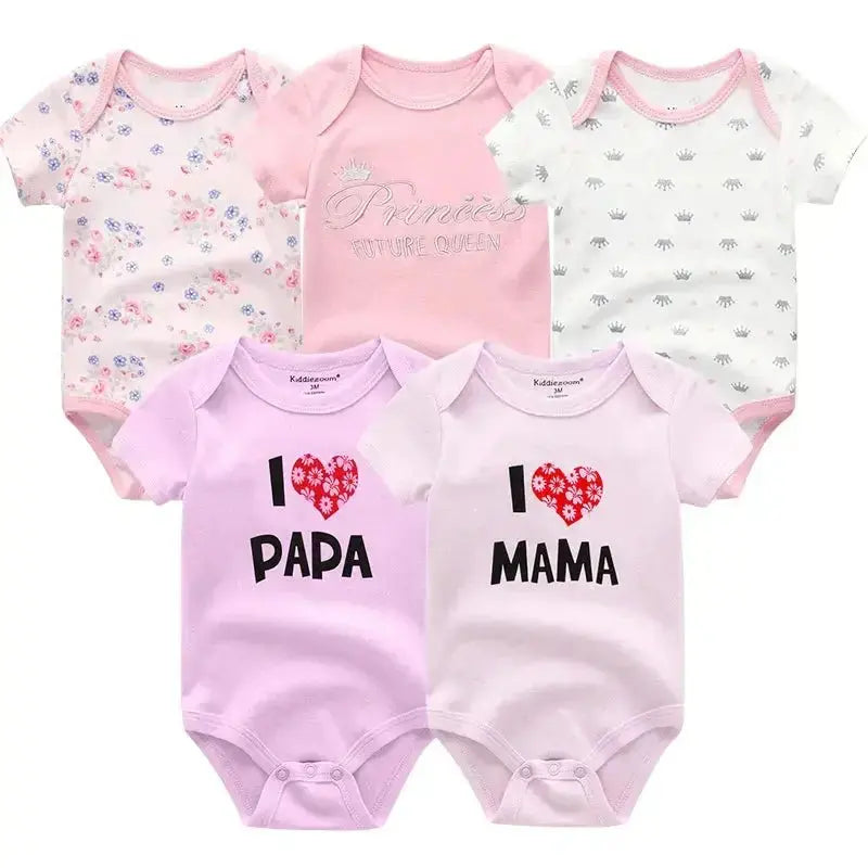 Body bébé coton bio - Kiddiezoom - 5 pièces/ensemble - Mon Shopping Bébé