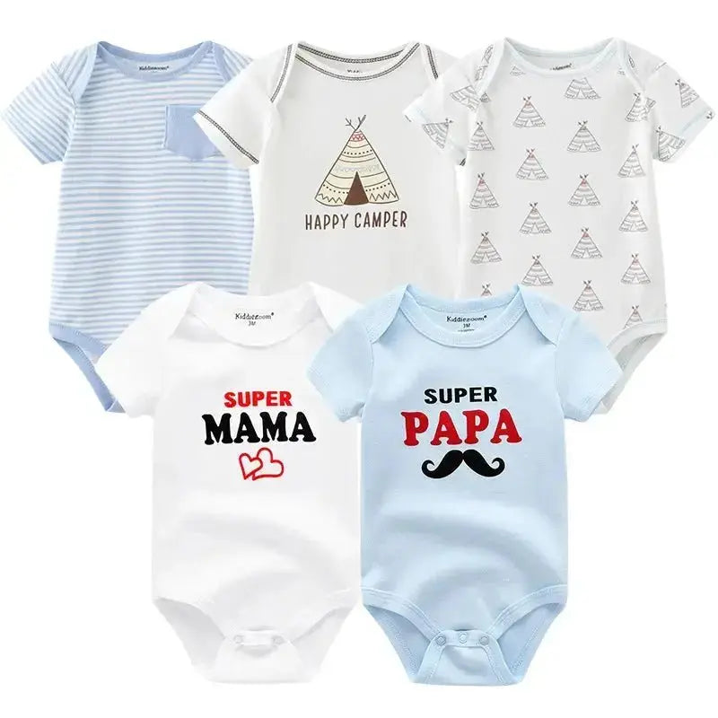 Body bébé coton bio - Kiddiezoom - 5 pièces/ensemble - Mon Shopping Bébé