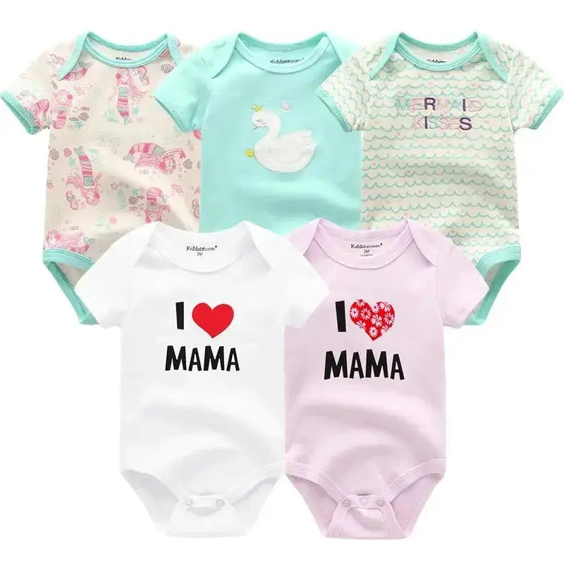Body bébé coton bio - Kiddiezoom - 5 pièces/ensemble - Mon Shopping Bébé