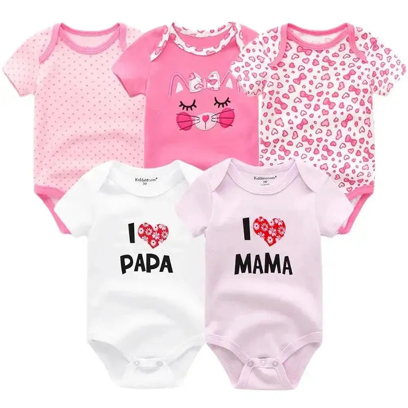 Body bébé coton bio - Kiddiezoom - 5 pièces/ensemble - Mon Shopping Bébé