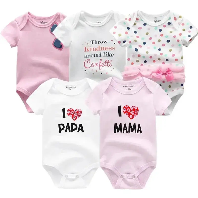 Body bébé coton bio - Kiddiezoom - 5 pièces/ensemble - Mon Shopping Bébé