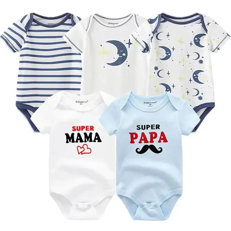 Body bébé coton bio - Kiddiezoom - 5 pièces/ensemble - Mon Shopping Bébé