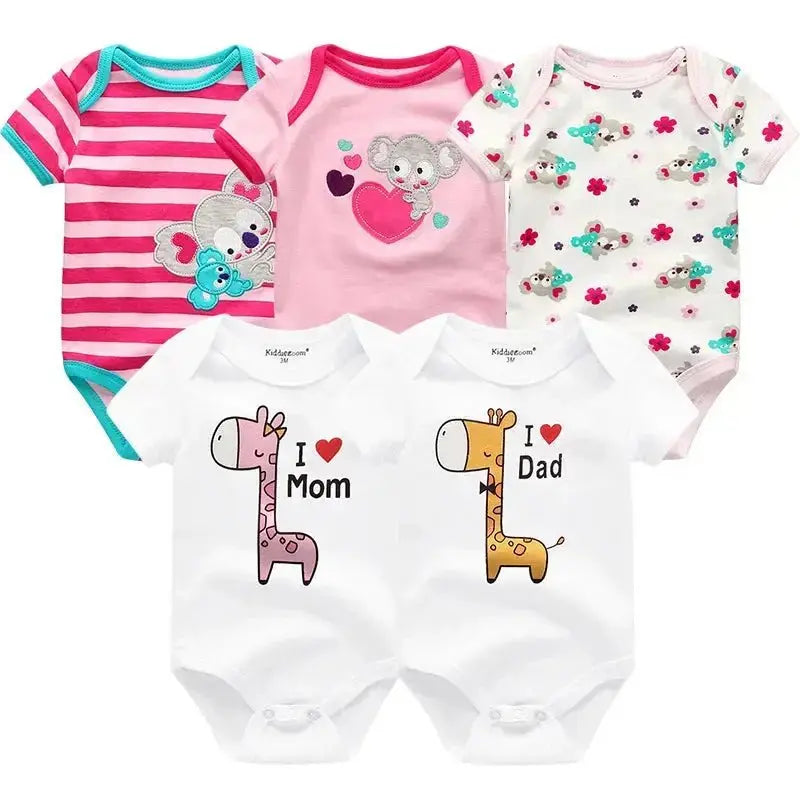Body bébé coton bio - Kiddiezoom - 5 pièces/ensemble - Mon Shopping Bébé