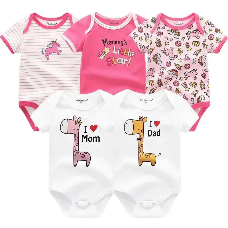 Body bébé coton bio - Kiddiezoom - 5 pièces/ensemble - Mon Shopping Bébé