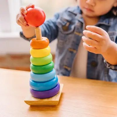 Jouet en Bois - WoodenToys™ - Tour arc - en - ciel - Mon Shopping Bébé